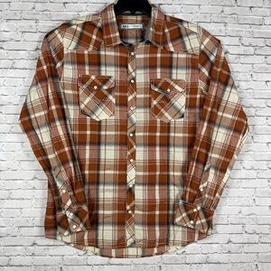 BKE Men's Standard Fit Button Up Plaid Shirt Size XL